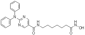 structure of CAS# 1316214-52-4, 2-(二苯基氨基)-N-[7-(羟基氨基)-7-氧代庚基]-5-嘧啶甲酰胺