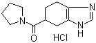 structure of CAS# 132036-42-1, 1-Pyrrolidinyl(4,5,6,7-tetrahydro-1H-benzimidazol-6-yl)methanone hydrochloride