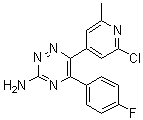 structure of CAS# 1321514-06-0, 6-(2-氯-6-甲基-4-吡啶基)-5-(4-氟苯基)-1,2,4-三嗪-3-胺