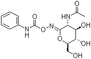 structure of CAS# 132489-69-1, (1Z)-2-(Acetylamino)-2-deoxy-N-[[(phenylamino)carbonyl]oxy]-D-gluconimidic acid delta-lactone