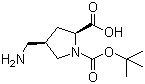 structure of CAS# 132622-72-1, (2S,4R)-4-氨基甲基-1-N-叔丁氧羰基吡咯烷-2-甲酸