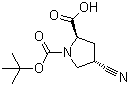 structure of CAS# 132622-80-1, (2R-反式)-4-氰基-1,2-吡咯烷二羧酸 1-叔丁酯