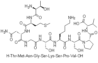 CAS # 1330061-07-8, L-Threonyl-L-methionyl-L-asparaginylglycyl-L-seryl-L-lysyl-L-seryl-L-prolyl-L-valine