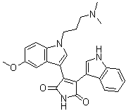 structure of CAS# 133053-19-7, 3-[1-[3-(二甲基氨基)丙基]-5-甲氧基-1H-吲哚-3-基]-4-(1H-吲哚-3-基)-1H-吡咯-2,5-二酮