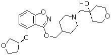 structure of CAS# 1331782-27-4, 四氢-4-[[4-[[[4-[[(3R)-四氢-3-呋喃基]氧基]-1,2-苯并异恶唑-3-基]氧基]甲基]-1-哌啶基]甲基]-2H-吡喃-4-醇