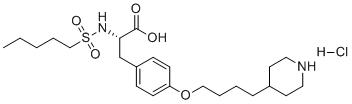 CAS # 1332623-43-4, Tirofiban impurity 05, Tirofiban Impurity 86 HCl,(S)-2-(pentylsulfonamido)-3-(4-(4-(piperidin-4-yl)butoxy)phenyl) propanoic acid hydrochloride