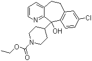structure of CAS# 133284-74-9, 4-(8-氯-6,11-二氢-11-羟基-5H-苯并[5,6]环庚并[1,2-b]吡啶-11-基)-1-哌啶羧酸乙酯
