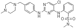 structure of CAS# 1341200-45-0, 2-[[5-氯-2-[[4-[(4-甲基-1-哌嗪基)甲基]苯基]氨基]-4-嘧啶基]氨基]-N,N-二甲基苯磺酰胺