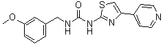 structure of CAS# 1342276-76-9, 1-(3-Methoxybenzyl)-3-[4-(pyridin-4-yl)thiazol-2-yl]urea