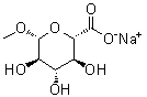 structure of CAS# 134253-42-2, 甲基 beta-D-吡喃葡糖苷酸单钠盐