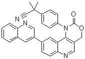 structure of CAS# 1345675-02-6, alpha,alpha-二甲基-4-[2-氧代-9-(3-喹啉基)-2H-[1,3]恶嗪并[5,4-c]喹啉-1(4H)-基]-苯乙腈