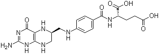 structure of CAS# 135-16-0, (-)-L-5,6,7,8-Tetrahydrofolic acid
