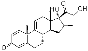 CAS 登录号：13504-15-9, (16beta)-17,21-二羟基-16-甲基孕甾-1,4,9(11)-三烯-3,20-二酮