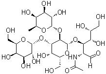 CAS # 1352644-06-4, O-6-Deoxy-alpha-L-galactopyranosyl-(1→2)-O-[alpha-D-galactopyranosyl-(1→3)]-O-beta-D-galactopyranosyl-(1→3)-2-(acetylamino)-2-deoxy-D-galactose