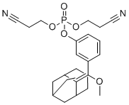 CAS # 1353997-46-2, Phosphoric acid bis(2-cyanoethyl) 3-(methoxytricyclo[3.3.1.13,7]dec-2-ylidenemethyl)phenyl ester, 3-(((1r,3r,5R,7S)-adamantan-2-ylidene)(methoxy)methyl)phenyl bis(2-cyanoethyl) phosphate