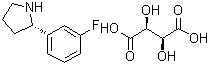 structure of CAS# 1355239-03-0, (S)-2-(3-氟苯基)吡咯烷 d-酒石酸盐