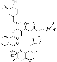 structure of CAS# 1356841-89-8, 他克莫司-<sup>13</sup>C