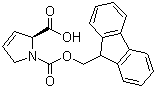 structure of CAS# 135837-63-7, (S)-1-[[(9H-Fluoren-9-yl)methoxy]carbonyl]-2,5-dihydro-1H-pyrrole-2-carboxylic acid