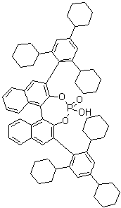 CAS # 1359764-39-8, (11bR)-4-Hydroxy-2,6-bis(2,4,6-tricyclohexylphenyl)-dinaphtho[2,1-d:1',2'-f][1,3,2]dioxaphosphepin 4-oxide, (R)-TCYP