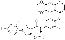 structure of CAS# 1361030-48-9, N-[4-[(6,7-二甲氧基-4-喹啉基)氧基]-3-氟苯基]-4-乙氧基-1-(4-氟-2-甲基苯基)-1H-吡唑-3-甲酰胺