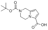 CAS # 1363380-86-2, 2-Boc-3,4-dihydro-1H-pyrrolo[1,2-A]pyrazine-6-carboxylic acid, 2-[(2-methylpropan-2-yl)oxycarbonyl]-3,4-dihydro-1H-pyrrolo[1,2-a]pyrazine-6-carboxylic acid