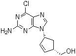 structure of CAS# 136522-33-3, (1S,4R)-4-(2-Amino-6-chloro-9H-purin-9-yl)-2-cyclopentene-1-methanol