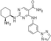structure of CAS# 1370261-96-3, 2-[[(1R,2S)-2-氨基环己基]氨基]-4-[[3-(2H-1,2,3-三唑-2-基)苯基]氨基]-5-嘧啶甲酰胺