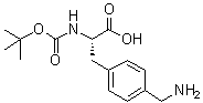 structure of CAS# 137452-49-4, 4-(氨基甲基)-N-[叔丁氧羰基]-L-苯丙氨酸