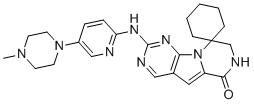 CAS # 1374743-00-6, 7',8'-Dihydro-2'-[[5-(4-methyl-1-piperazinyl)-2-pyridinyl]amino]spiro[cyclohexane-1,9'(6'H)-pyrazino[1',2':1,5]pyrrolo[2,3-d]pyrimidin]-6'-one, Trilaciclib