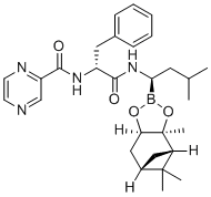 CAS # 1375004-39-9, Bortezomib Isoamyl Impurity, N-((R)-1-(((R)-3-Methyl-1-((3aS,4S,6S,7aR)-3a,5,5-trimethylhexahydro-4,6-methanobenzo[d][1,3,2]dioxaborol-2-yl)butyl)amino)-1-oxo-3-phenylpropan-2-yl)pyrazine-2-carboxamide