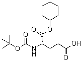 structure of CAS# 137506-13-9, N-[叔丁氧羰基]-L-谷氨酸 1-环己基酯
