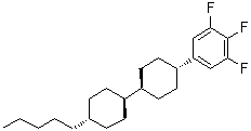 structure of CAS# 137644-54-3, [trans(trans)]-1,2,3-Trifluoro-5-(4'-pentyl[1,1'-bicyclohexyl]-4-yl)benzene