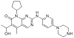 structure of CAS# 1376615-91-6, 8-环戊基-6-(1-羟基乙基)-5-甲基-2-((5-(哌嗪-1-基)吡啶-2-基)氨基)吡啶并[2,3-d]嘧啶-7(8h)-酮