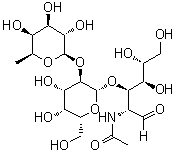 CAS # 137739-90-3, O-6-Deoxy-beta-L-galactopyranosyl-(1→2)-O-beta-D-galactopyranosyl-(1→3)-2-(acetylamino)-2-deoxy-D-glucose