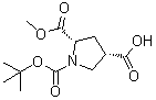 structure of CAS# 1378388-35-2, (3S,5S)-1-(叔丁氧羰基)-5-(甲氧羰基)吡咯烷-3-羧酸