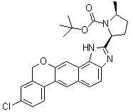 CAS # 1378392-94-9, tert-Butyl (2S,5S)-2-(9-chloro-1,11-dihydroisochromeno[4',3':6,7]naphtho[1,2-d]imidazol-2-yl)-5-(methyl)pyrrolidine-1-carboxylate