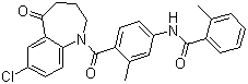 structure of CAS# 137973-76-3, N-[4-[(7-Chloro-2,3,4,5-tetrahydro-5-oxo-1H-1-benzazepin-1-yl)carbonyl]-3-methylphenyl]-2-methylbenzamide