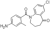 structure of CAS# 137977-97-0, 1-(4-Amino-2-methylbenzoyl)-7-chloro-1,2,3,4-tetrahydro-5H-1-benzazepin-5-one