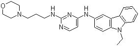 CAS # 1380432-32-5, N4-(9-Ethyl-9H-carbazol-3-yl)-N2-[3-(4-morpholinyl)propyl]-2,4-pyrimidinediamine