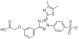 CAS # 138169-43-4, 5-[3-(Carboxymethoxy)phenyl]-3-(4,5-dimethyl-2-thiazolyl)-2-(4-sulfophenyl)-2H-tetrazolium inner salt, MTS, MTS (dye)