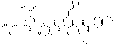 N-(4-Methoxy-1,4-dioxobutyl)-L-alpha-glutamyl-L-valyl-L-lysyl-N-(4-nitrophenyl)-L-methioninamide molecular structure (CAS 138486-85-8)