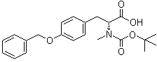 structure of CAS# 138774-98-8, N-[(1,1-Dimethylethoxy)carbonyl]-N-methyl-O-(phenylmethyl)-D-tyrosine