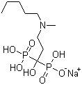 CAS # 138844-81-2, Ibandronate sodium, Bondronat, (1-Hydroxy-3-(methylpentylamino)propylidene)bisphosphonic acid monosodium salt