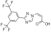 structure of CAS# 1388842-44-1, (2Z)-3-[3-[3,5-二(三氟甲基)苯基]-1H-1,2,4-三唑-1-基]-2-丙烯酸