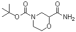 structure of CAS# 1389674-61-6, 2-(Aminocarbonyl)-4-morpholinecarboxylic acid 1,1-dimethylethyl ester