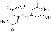 structure of CAS# 139-89-9, N-(2-羟基乙基)乙二胺-N,N',N'-三乙酸三钠盐