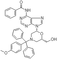 CAS 登录号：139290-79-2, (2R-顺式)-N-[9-[6-(羟基甲基)-4-[(4-甲氧基苯基)二苯基甲基]-2-吗啉基]-9H-嘌呤-6-基]苯甲酰胺