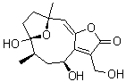 CAS # 1394156-45-6, 8alpha-Hydroxyhirsutinolide, (4S,6R,7S,10R,11E)-5,6,7,8,9,10-Hexahydro-4,7-dihydroxy-3-(hydroxymethyl)-6,10-dimethyl-7,10-epoxycyclodeca[b]furan-2(4H)-one