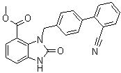 CAS # 139481-33-7, Methyl 3-[(2'-cyano[1,1'-biphenyl]-4-yl)methyl]-2,3-dihydro-2-oxo-1H-benzimidazole-4-carboxylate