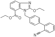 CAS 登录号：139481-41-7, 2-乙氧基-1-[(2'-氰基联苯-4-基)甲基]苯并咪唑-7-羧酸乙酯